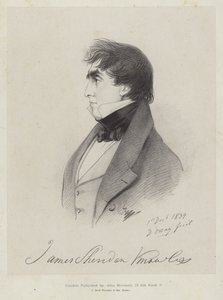 James Sheridan Knowles, Ierse toneelschrijver en acteur, 1839 door Count Alfred D